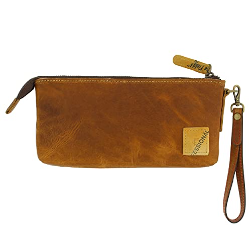 FIELDERS CHOICE GOODS Leather Money Pouch - 9.7 x 5in Small Money Bag for Cash Bank Deposits Medication Phone and More