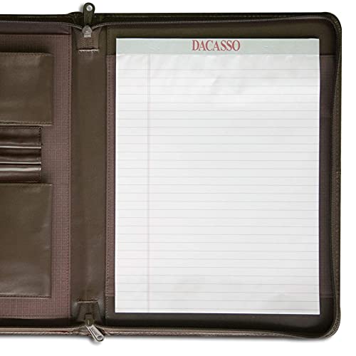 Dacasso Chocolate Brown Leather Enhanced Zip-Around Portfolio Standard Size