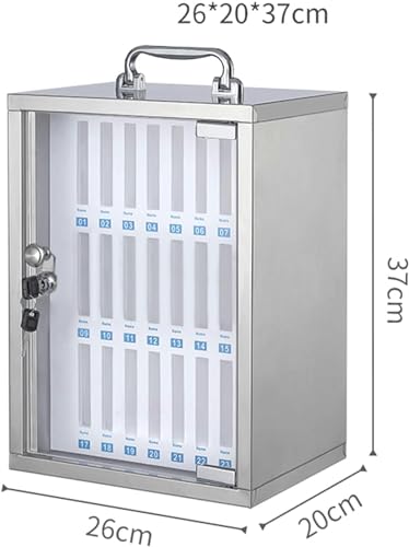 CZHIXG Wall-Mounted Stainless Steel Cell Phones Storage Cabinet Pocket Chart Storage Locker Box with Handle and Security Lock for Classroom Office (24 Slots)-1