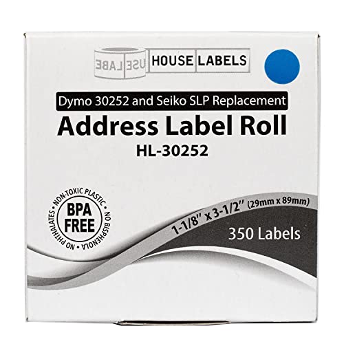 HouseLabels Compatible with Dymo 30252 Labels, Lavender, 1-1/8" x 3-1/2"