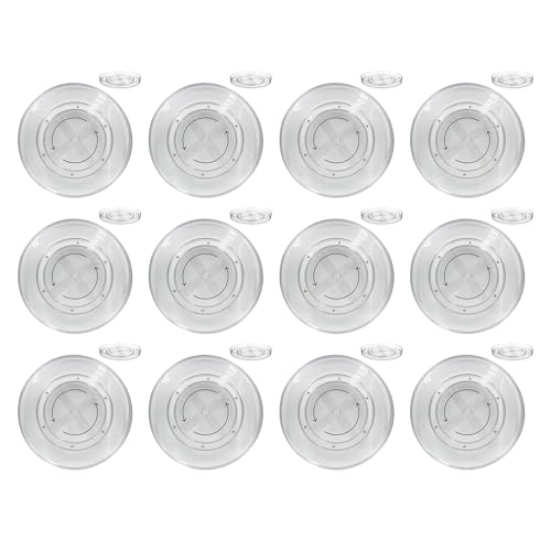 Case of 12 – Lazy Susan Turntable Organizer – FlexStor EDU – 11.5" Clear Heavy-Duty Plastic – Institutional Use for School Cafeterias, Labs, & Teacher Supply Rooms