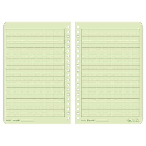 Rite in the Rain Weatherproof Side Spiral Kit: Tan CORDURA® Fabric Cover, 4.625" x 7" Green Notebook, and Weatherproof Pen (No. 973-KIT)