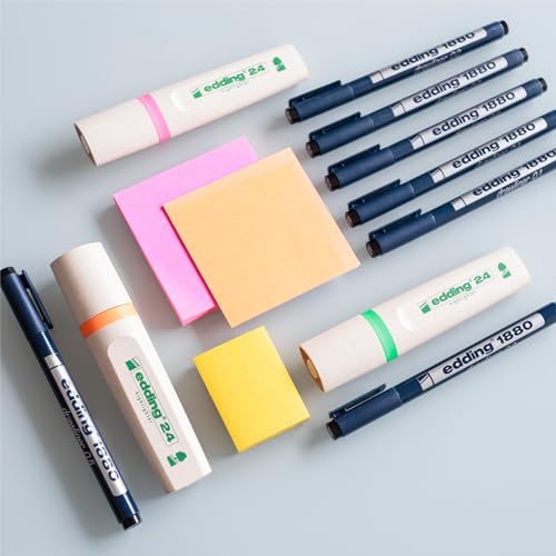 edding 1880 Drawliner Pens, Set of 10, Black