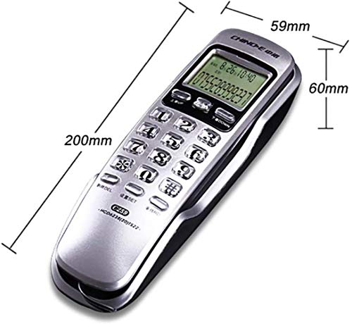 Nikos Wired Telephone Caller ID Large Button Table/Wall Home Office Fixed Landline (Color : Black) Colour Name:White (Color : Gray)