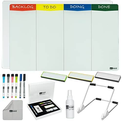 PMXBOARD Desktop Magnetic Kanban Board Kit | Project Management Board