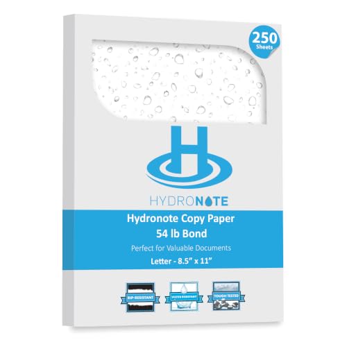 TerraSlate Waterproof Paper - Hydronote 54lb, 8.5” x 11” (250 Sheets) | Weatherproof Copy Paper for Holiday Printing, New Year Menus, and Durable Christmas Crafts