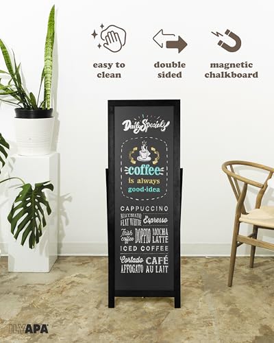 Ilyapa A Frame Chalk Board Easel Sign 46x18 in - Sandwich Signs Outdoor
