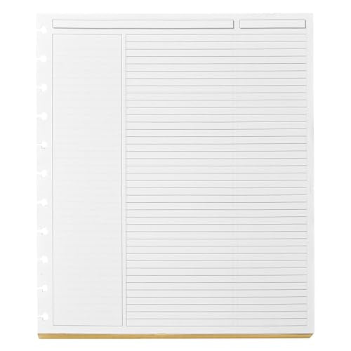 Levenger Circa Luxe Annotation Ruled Discbound Paper Refill, Gilded Edge Disc Notebook and Planner Inserts, 100 sheets, Gold, Letter