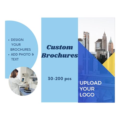 Custom Brochures for Business,Double-Sided Printing Tri-Fold Glossy Paper,3 Sizes,30-200 pcs,Perfect for Businesses & Events,Upload Your Image/Logo Design.