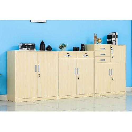 Filing Cabinet Multifunctional Office File Cabinet with Lock Large Capacity Three-Drawer File Data Storage Cabinet 1 Iron Household Storage Cabinet Drawer Cabinet(Beige)