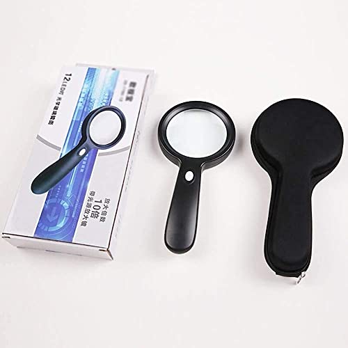 EUQKKWLOY Magnifiers,Magnifier Magnifying Glass Large Portable Illuminated Magnifier Handheld Magnifying Glass for Books Newspapers Keep It in Mind