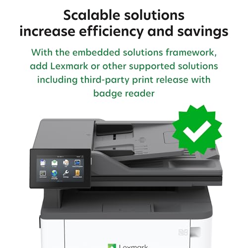 Lexmark MX432adwe Monochrome Laser Printer, Integrated Duplex, Recommended Monthly Page Volume: 800-8,000 Pages, Print Speed: Up to 42 ppm (29S8100)