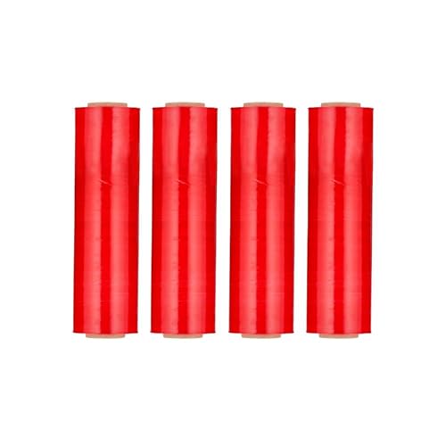 PSBM Tinted Red Plastic Hand Stretch Film/Wrap 18" x 1500' 80 GA 4 Rolls