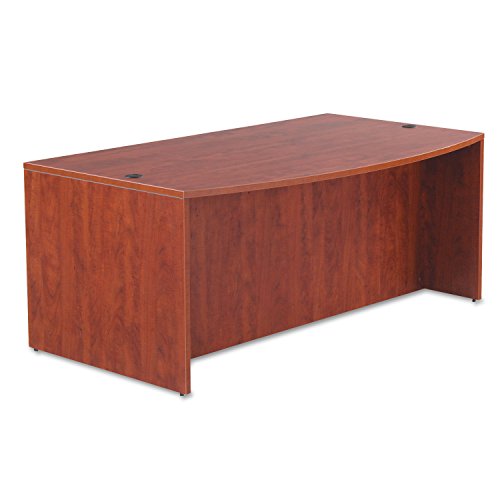 Alera VA227236MC Valencia Bow Desk Shell, 71w X 35 1/2d to 41 3/8d X 29 5/8h, Medium Cherry