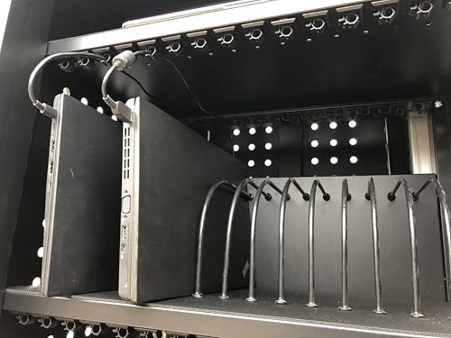 ALT Technology 30-Bay Mobile School Charging Cart Station for Chromebook, Tablet and Laptop Computer with Power Strip Included, Accommodate Up to 14" Laptops, Assembly Required 1001 Black