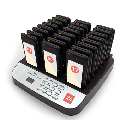 24-Count Pagers for Restaurant, Wide Cover Area Food Truck Waiting Beepers