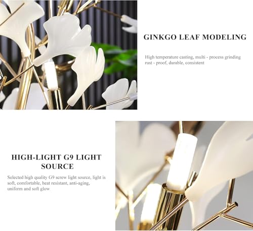 EYPKPL Indoor Floor Light Ginkgo Tree Floor Lamp Tall Leaf Shape Standing Lamp Modern Corner Reading Lamp Led Dimmable Corner Lamp
