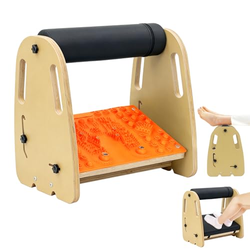 Arejonner Under Desk Footrest,Massage & Leather Pads,3 Height Levels-Orange