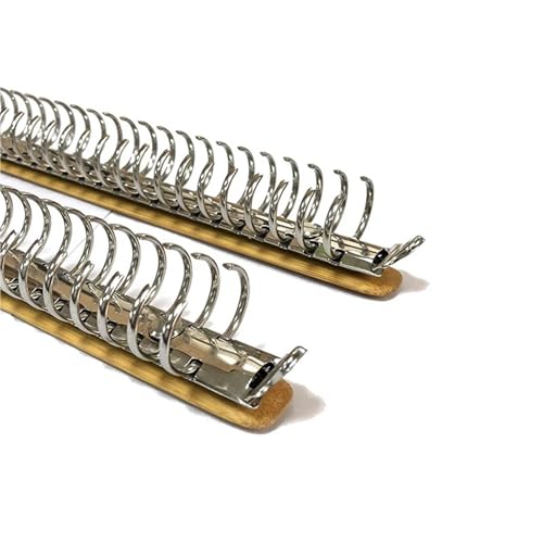 Ring Clips 5PCS A5 B5 Metal Ring Binder Clips with Bamboo Back Panel Detachable Buckle Loose-Leaf Binding Strip for Data Book Album Notebook(A5 20 Rings)