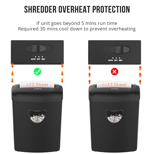 Suntiko 12 Sheet Home Office Cross Cut Shredder Black