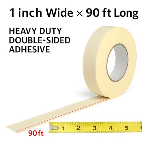 ANXH Rackplus Heavy Duty Double Sided Banner Tape 1" x 90 feet Clear Adhesive for Vinyl Poster Mounting, Weatherproof & Permanent, Ideal for Outdoor/Indoor Signage, Hemming, Crafts, Events (12)