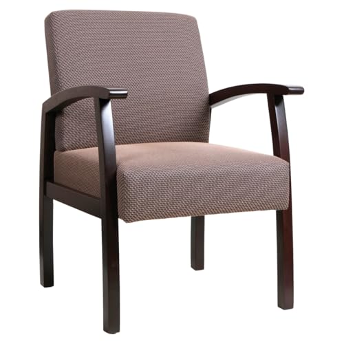 Lorell Deluxe Guest Chair, Espresso/Taupe