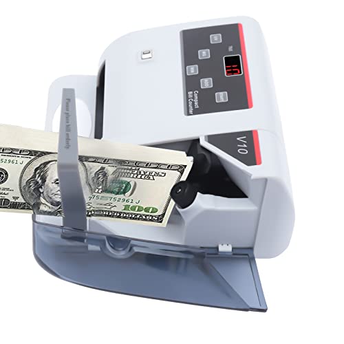 Portable Money Counter Machine, Bill Counter with UV/MG/WM Counterfeit Detection LED Display, 600pcs/min Multi-Currency Counting Machine 100-240V