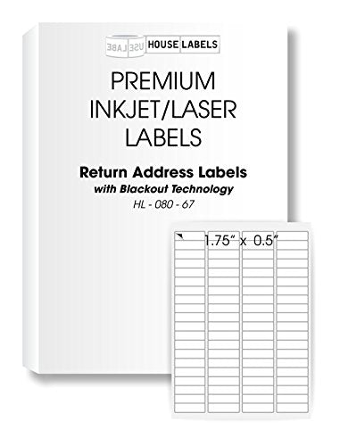 HouseLabels 80-up Address Labels (1/2" x 1-3/4") with Blackout Technology
