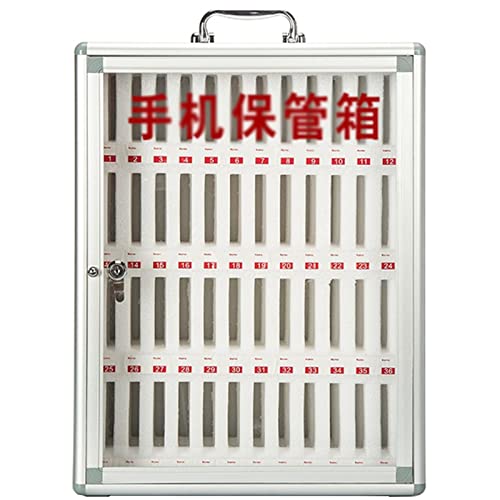 Phone Storage Box, Mobile Phone Pocket Chart Phone Holder Cabinet Storage, for Office Classroom Student Cell Phone Safe Deposit (Silver 48)，Silver-48
