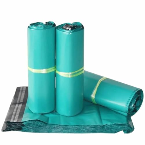 YINUK 50pcs Green Plastic Courier Bag Courier Packaging Bag Thickened Garment Waterproof Mailing Bag Self Sealing Envelope Bag(45x60cm)