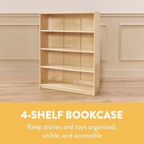 Back2School Express 4-Shelf Adjustable Bookshelf, 48in H, Natural