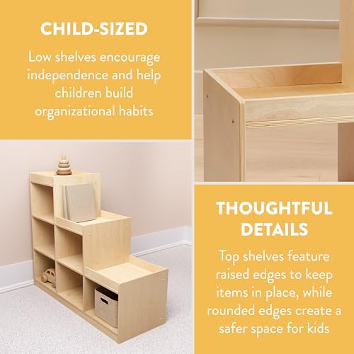 Back2School Express 6-Compartment Tiered Double-Sided Cabinet, Natural
