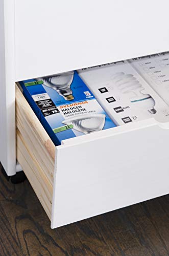 Linon Home Decor Products Corinne Eight Drawer Storage, White Wash Rolling Cart