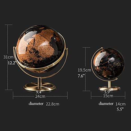 JDXQBLD Practical Globe Learning Educational Globe Rotating Vintage Geographic Globes Black Sea World Globes 5.5 Inch for Explore The World's Beautifully Decor，5.5in Medium a