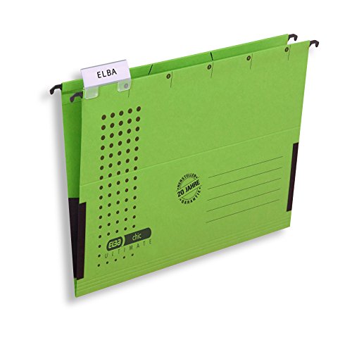 Elba Chic Ultimate 85743GN Suspension File Folder with Partially Closed Sides Pack of 25 Green