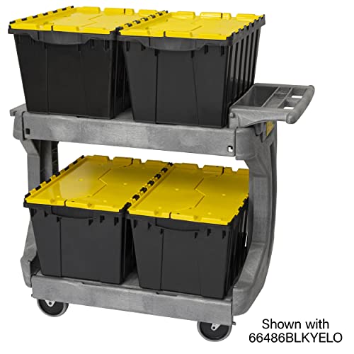Akro-Mils 30930 ProCart 400 Pound Capacity Heavy Duty 2 Tier Rolling Service Utility Cart with Wheels and Hinged Side Gates, 42-Inch x 19-Inch x 35-Inch, Gray