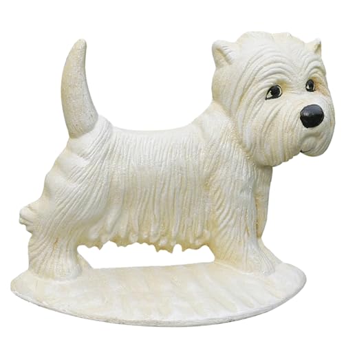 Solid Iron Dog Door Stopper for Door Gap 5-10mm, White Weighted Door Holder for Bottom of Door, Weight 6.6lb