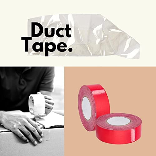PSBM Red Duct Tape, 24 Rolls, 9 Mil Thick, 1.88 Inch Wide, 60 Yards Per Roll, Total 1440 Yards, Heavy Duty, Waterproof, All-Weather, Perfect for Repairs, Patching, Bundling & Sealing