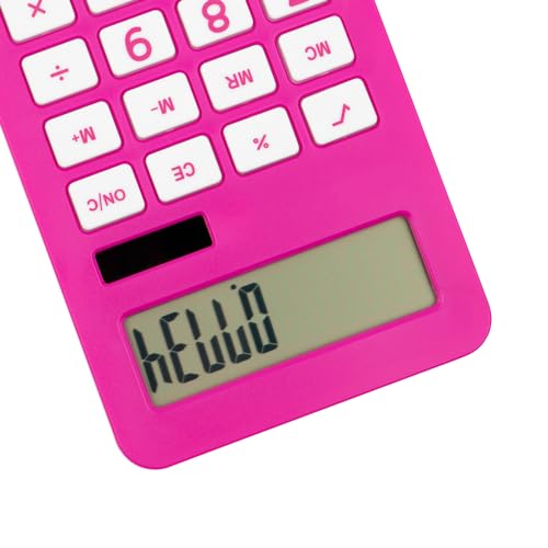 JAM PAPER Desktop Calculator - 10 Digit LCD Display - 3 3/4 x 6 3/4 Inches - Fuchsia Pink - Bulk 10/Pack