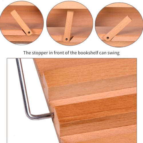 Telescoping Arm Adjustable Wood Stand with Page Clip for Novels Textbooks Tablets Laptop Tablet Stand