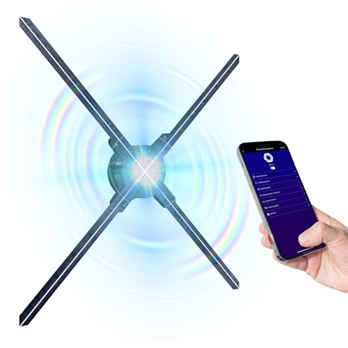LUMINA 28.5" 3D Holographic Fan, Hologram Fan with 3D Video Projector Display, IOS/Android Wi-Fi App Control, 1600x960px HD Resolution, Bluetooth Sound, Free 3D Video Library, MP4, MOV, AVI, JPEG, PNG