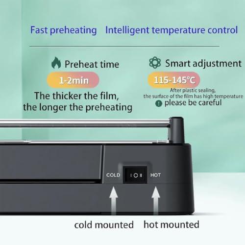 A3 Laminator Machine, Thermal Laminator with Laminating Sheets 40pcs, 355mm/min, 2 Minutes Quick Warm-up, Punch&Corner Rounder, for A3 A4 A5 A6 with Paper Trimmer