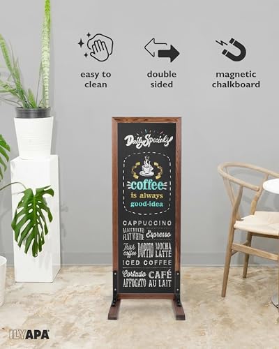 Ilyapa A Frame Chalk Board Easel Sign 52x20 in - Sandwich Signs Outdoor
