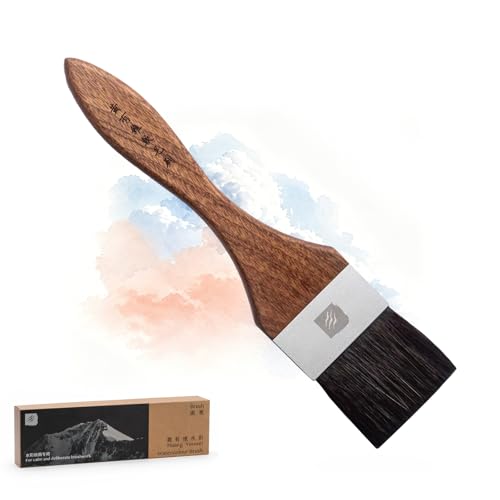 XiCOVANA × Huang Youwei Watercolor Flat Wash Brush, Premium Squirrel Hair, Wet-on-Wet Blending, Background Washes, Large-Scale Art, Mural & Landscape Painting, Artist Grade for Watercolor Gouache Ink
