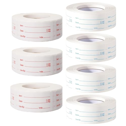 3500 Pieces Removable Food Labels, 1 x 2 Inch Date Stickers for Freezer, Refrigerator Food Containers - Easy to Write On(3500PCS)