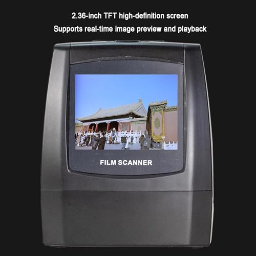 Film & Slide Scanner, High Resolution Slide Viewer, with 2.36 LCD Screen, Easy Load Film Adapters, Converts 35mm, 126, 110