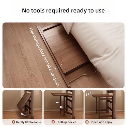 Solid Wood Folding Desk, Small Desk for Bedroom, Fold Small Desk, Computer Desk for Home Office, Simple Study Makeup Workstation, Wooden Study Office Desk Table for Small Spaces(Natural,100cm/39.3in)