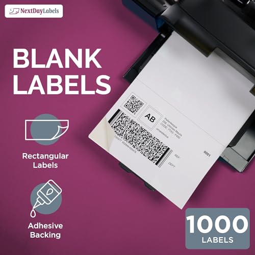 NextDayLabels 8-0.5" x 5.5" Rectangle - 2 Per Sheet - 1,000 Labels