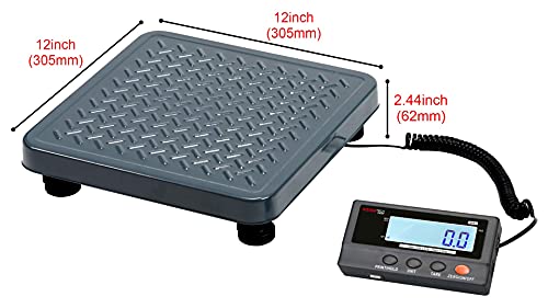 VisionTechShop MVS1 Heavy Duty Shipping Postal Scale, Lb/Kg Switchable, Capacity 165lb x 0.1lb / 75kg x 0.05kg Readability, Battery Operated, Power Adapter Included, Portable Scale for Warehouse