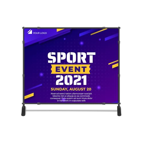BannerBuzz Adjustable Banner Stand with Carrying Bag, Step and Repeat Backdrop Stand for Photo Booths, Trade Shows, Birthday Parties, Studios, Weddings, Special Events (Hardware Only, 10' W 8'H)